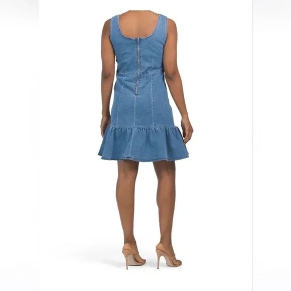 Nanette Lepore Denim Ruffle Mini Dress - Picture 2 of 9